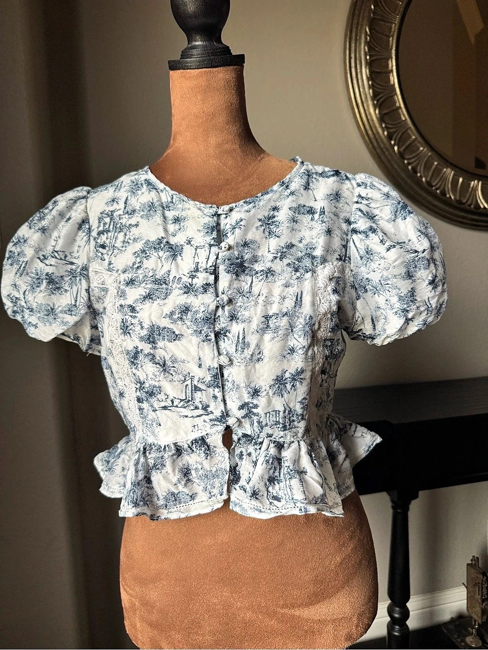 SIR. the label Dimitri Silk Cotton Toile Peplum Top Size 1 / US 4 Small